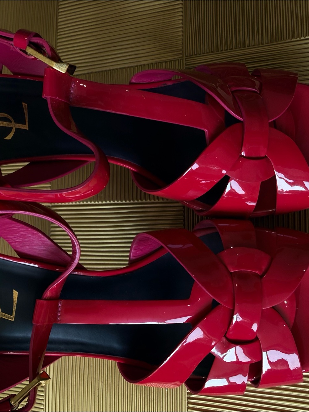 Yves Saint Laurent Tribute Platform Pink Sandals - Picture 5 of 7